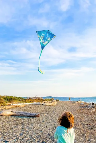 Vista 3 de Cometa cristiana para niños y adultos, estilo diamante fácil de volar, fácil de montar, ideal para principiantes, regalo para Pascua o pentecostés