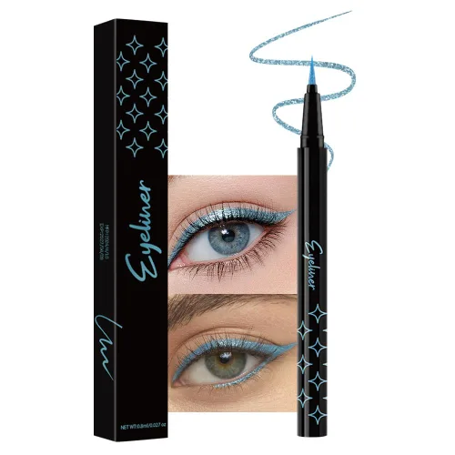 Vista 26 de evpct Delineador de ojos líquido cromático dúo, con purpurina de bronceador rosa, destello metálico brillante, sombra de ojos en lápiz, cambio