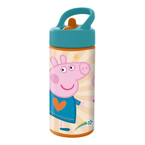 Vista 2 de Botella de Agua Peppa Pig Having fun Rosa PVC 410 ml