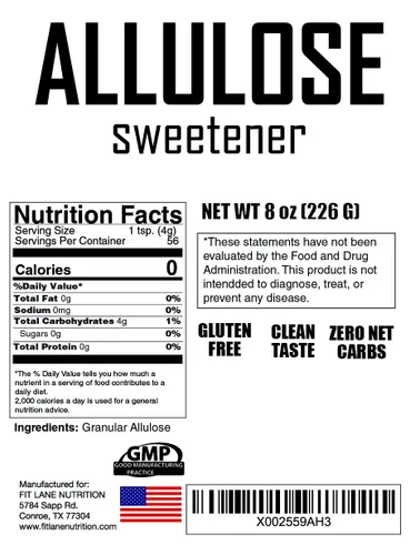 Vista 2 de Edulcorante de Allulosa 8 oz - Puro sustituto de azúcar keto bajo en calorías, cero carbohidratos netos, natural, sin regusto, perfecto para hornear