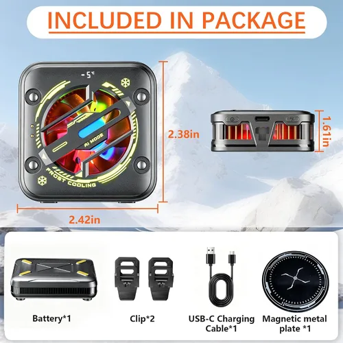 Vista 7 de Wireless Magnetic Phone Cooler for Gaming & Streaming