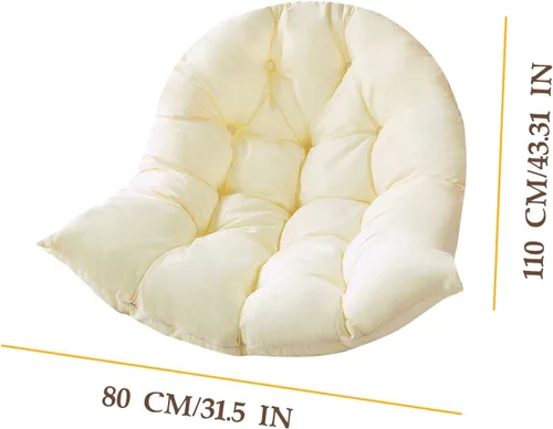 Vista 4 de Cojín de silla colgante para interiores y exteriores, reemplazo de cojín de silla de huevo colgante, cojín de silla hamaca colgante, almohada gruesa