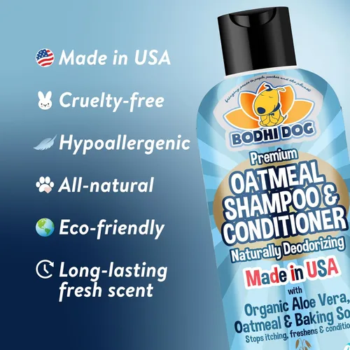 Vista 2 de Bodhi Dog Champú de avena de 17 onzas + paquete de agua dental de menta