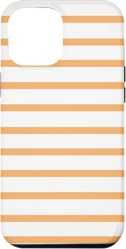 Vista 10 de iPhone 12 mini minimalista patrón de rayas en naranja claro moderno caso