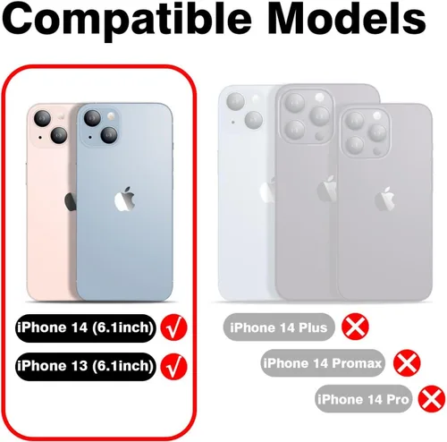 Vista 2 de GYZYA Funda transparente para iPhone 14 y iPhone 13 de 6.1 pulgadas con diseño de patrón, funda protectora delgada de TPU + parachoques a prueba