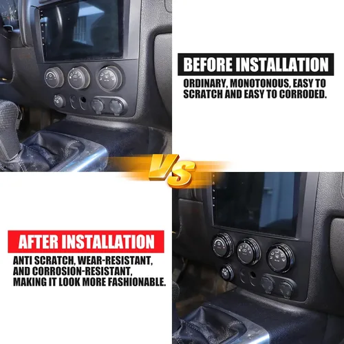 Vista 2 de PIUGILH Consolas centrales - Cubierta de perilla para interruptor de aire acondicionado compatible con Hummer H3 2005-2009, cubierta de botón