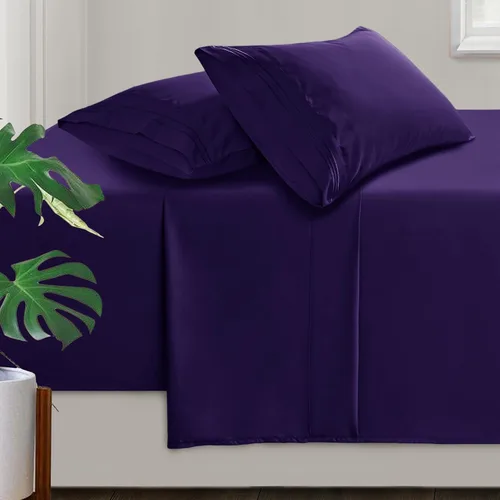 Vista 47 de Manyshofu Juego de sábanas de tamaño individual con bolsillos extra profundos, sábanas y fundas de almohada de 1800 hilos de lujo para hotel, juego