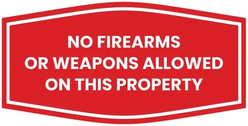 Vista 11 de Fancy No Firearms or Weapons On This Property Sign (Negro/Plata) - Mediano