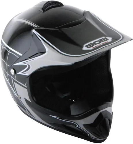 Vista 2 de WOW Casco de motocross BMX MX ATV para niños y jóvenes, casco Dianosour Dragon + gafas + guante marciano juvenil: paquete HJOY MG