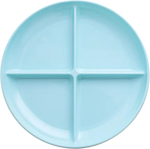 Vista 5 de Baby Blue - Platos divididos con 4 compartimentos, bandeja para aperitivos, platos de frutas de grado alimenticio, sin BPA, 1 paquete