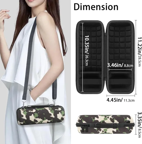 Vista 6 de co2CREA Funda de viaje rígida de repuesto para JBL Flip 7 Flip 6 FLIP 5 Altavoz Bluetooth portátil impermeable (funda de camuflaje negro)