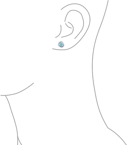 Vista 3 de Minimalist .75CT Tiny Round Bezel Solitaire AAA CZ Stud Earrings For Women .925 Sterling Silver Birth Month Colors 6MM