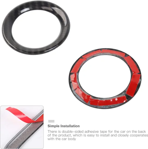 Vista 5 de CheroCar Cubierta del altavoz de la puerta delantera para Jeep Grand Cherokee 2011-2020, grano de fibra de carbono, 2 piezas/juego