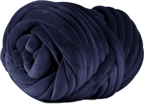 Vista 12 de Hilo voluminoso de terciopelo súper suave, azul ártico, 2.2 libras, 36 yardas Tejer a mano, Tejido de punto, Para manta, Almohadas, Bolso, Manta