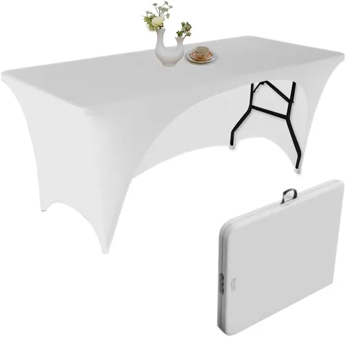 Vista 9 de Funda de mesa rectangular ajustada, de la marca Urby®, Negro (Stretch Black), 6 ft