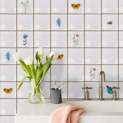 Vista 34 de Alwayspon Vinilo adhesivo efecto piedra, pegatinas para azulejos de pared autoadhesivas, protector antisalpicaduras para cocina y baño, T026