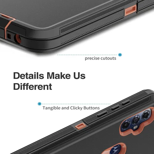 Vista 4 de Funda protectora resistente para Moto G Play 2023, con cubierta de protección de goma resistente a prueba de golpes [3 en 1] para Motorola G Play