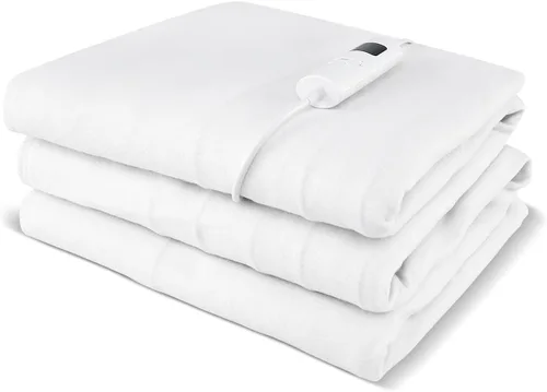 Vista 12 de Protector de colchón con calefacción, 80 x 78 pulgadas, protector de colchón eléctrico con 8 niveles de calor, 4 tiempos, protección contra