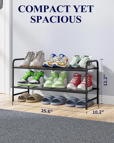 Vista 2 de Kitsure Zapatero - Organizador de Zapatos de Acero Inoxidable, Zapatero Resistente para Closet y Entrada de Puerta Principal, Estante de Zapatos