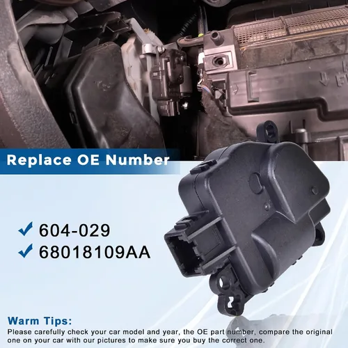 Vista 5 de 604-029 Actuador de puerta de aire HVAC, palancas de puerta mezcladora del calentador Compatible con Chrysler 200 Dodge Durango Journey Jeep Compass
