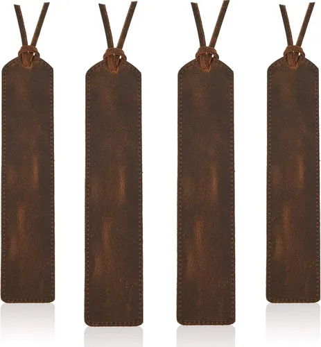 Vista 9 de Outus 2 marcapáginas de cuero, marcador clásico de costura, marcadores de página de cuero para hombres, mujeres, niños, Halloween, Navidad