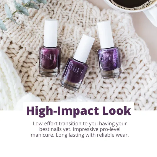 Vista 2 de duri Esmalte de uñas, 765 Cyber See, brillo metálico lavanda claro, cobertura completa, secado rápido, larga duración, fácil de aplicar, cosméticos