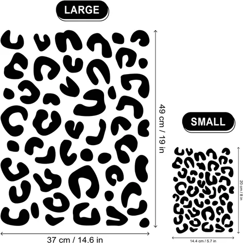 Vista 7 de Adhesivo decorativo de pared de leopardo, 2 calcomanías con estampado de leopardo, calcomanías autoadhesivas de leopardo para paredes, despegar