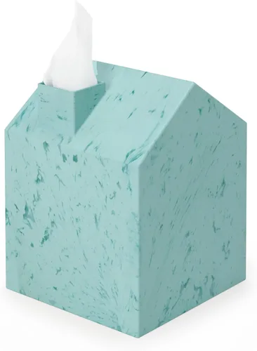 Vista 7 de Umbra Casa - Funda para caja de pañuelos en forma de casa moderna para cajas de pañuelos cuadradas estándar de boutique, plástico oceánico