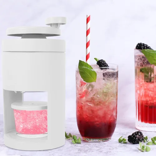 Vista 6 de VALICLUD Manual Crushed Ice Machine with Detachable Ice Mold for Home Use Suitable for Slushies and Snow Cones White 27×15×13.6cm