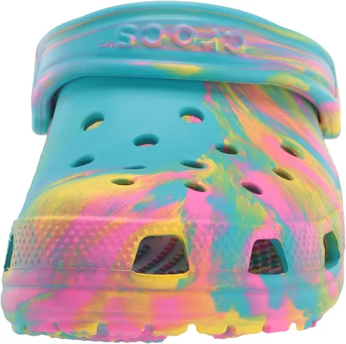 Vista 2 de Zuecos Crocs clásicos con diseño de teñido anudado marmoleado (para niños)