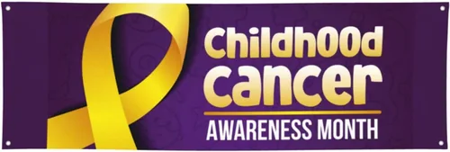 Vista 23 de Cartel del mes de concientización sobre el cáncer infantil de 24 x 71 pulgadas, decoraciones para porche, patio, tapiz de fondo, suministros