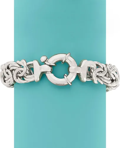Vista 3 de Ross-Simons Pulsera bizantina grande de plata de ley italiana
