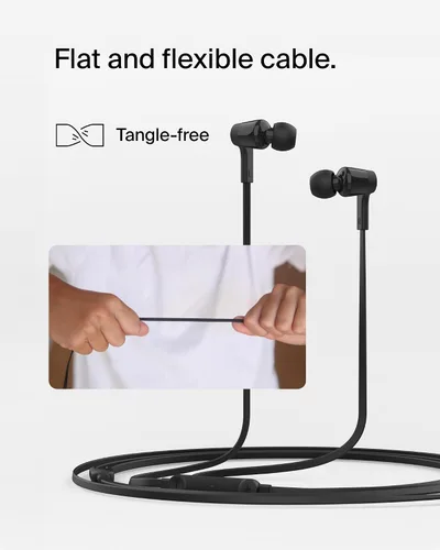 Vista 5 de Belkin SoundForm - Auriculares con cable con conector USB-C, auriculares intrauditivos con micrófono, auriculares USB-C para iPhone 17, iPhone 16