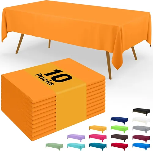 Vista 13 de Smiry - Juego de 6 manteles desechables, 54 x 78 pulgadas, manteles impermeables rectangulares para fiestas, cubierta de mesa de plástico