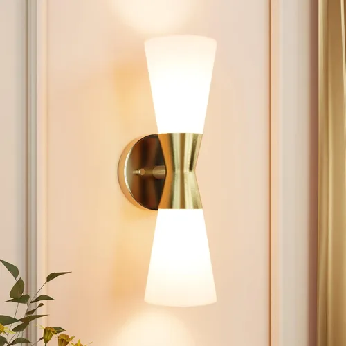 Vista 23 de Aplique de pared para baño, apliques modernos negros de 13 pulgadas, decoración de pared, accesorios de pared interiores para sala de estar