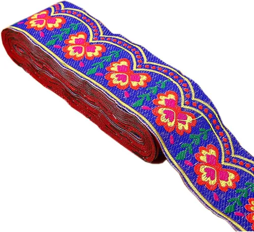 Vista 6 de Cinta jacquard de trébol bordada de trébol floral con flecos de encaje para San Patricio, decoración de disfraces de bricolaje, 2 pulgadas de ancho