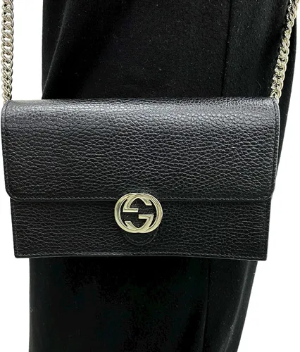 Vista 7 de Gucci - Bolso de piel de camelia entrelazado con cadena marmont, color plateado