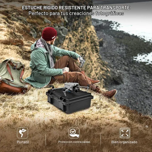 Vista 5 de Lekufee Funda rígida impermeable para DJI Air 3S, Air 3 Drone, Fly More Combo, batería, DJI RC Pro 2, RC 2, RC N3/N2 y accesorios (solo funda)