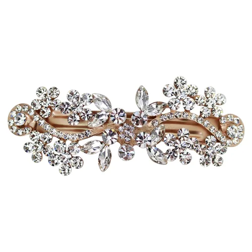 Vista 17 de Faship Clip de pasador de pelo de cristal floral AB multicolor