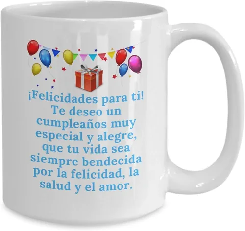 Vista 2 de Taza de regalo de cumpleaños Feliz Cumple regalos Sorpresa para novio oh novia Feliz cumpleaños decoraciones para hermano hermana