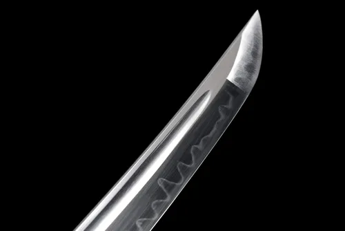Vista 2 de Katana corta hecha a mano Katana japonesa Wakizashi Samurai Espada T10 Hoja templada de arcilla de acero (20.9 in)
