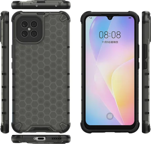 Vista 96 de Pzwoxukhov Funda compatible con Huawei Nova 3i, compatible con Huawei P Smart+ 2018 Honeycomb Anti-Drop Shock-Absorbing Case Negro