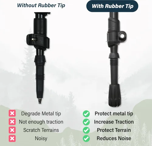 Vista 2 de TREKOLOGY Trekking Pole Tips - Walking Sticks Replacement Tip Protectors - 11mm Hole Diameter - Fit Most Standard Hiking Poles