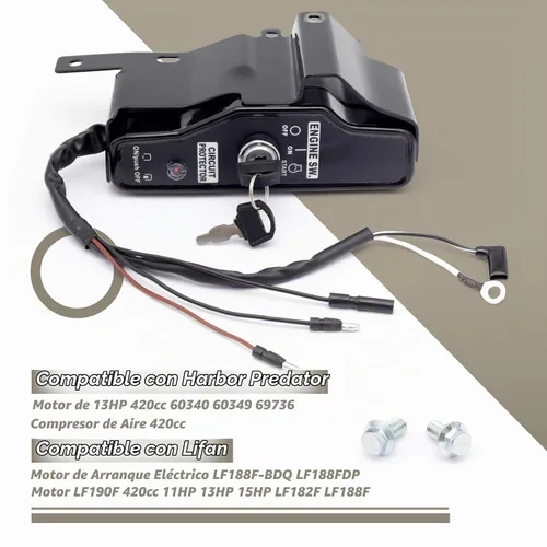 Vista 2 de Caja de interruptor de encendido compatible con Harbor Predator 13HP 420cc Engine 60340 60349 69736, caja de control de interruptor de encendido