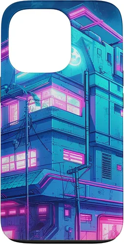 Vista 10 de Funda Vaporwave para iPhone 16 Cyberpunk House