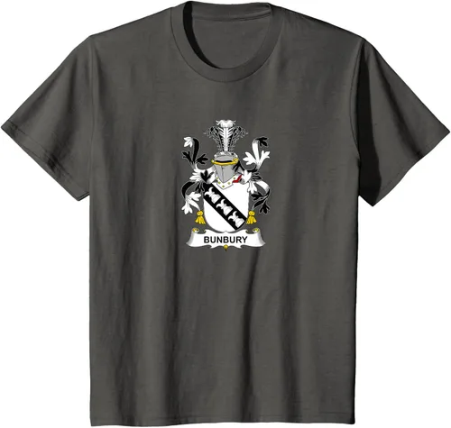 Vista 28 de Bunbury Coat of Arms - Camiseta con escudo familiar Negro