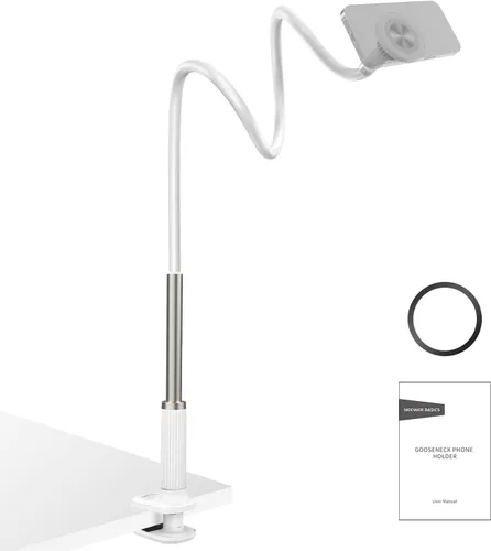 Vista 8 de NEEWER Basics - Soporte magnético para teléfono para escritorio, mesa superior de 360°, soporte para teléfono celular, soporte de abrazadera