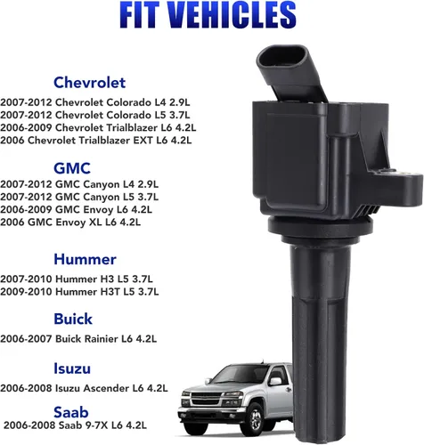 Vista 6 de Juego de 6 bobinas de encendido para Chevy Trailblazer GMC Envoy 4.2 L6 UF497 C1558 de 2006 2007 2008 2009