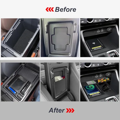 Vista 3 de Organizador de Consola Central de 3 Piezas Compatible con Honda CRV 2026 2025 2024 2023 Caja de Almacenamiento de Reposabrazos Caja