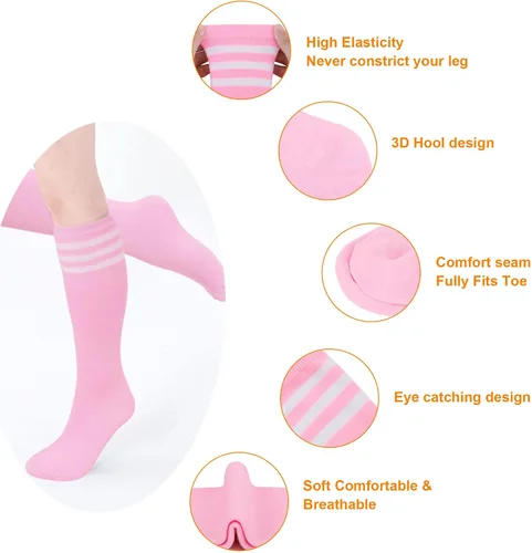 Vista 5 de Simplicity Conjunto de disfraz clásico de 4 capas de tul con falda tutú con calcetines de tubo para mujer